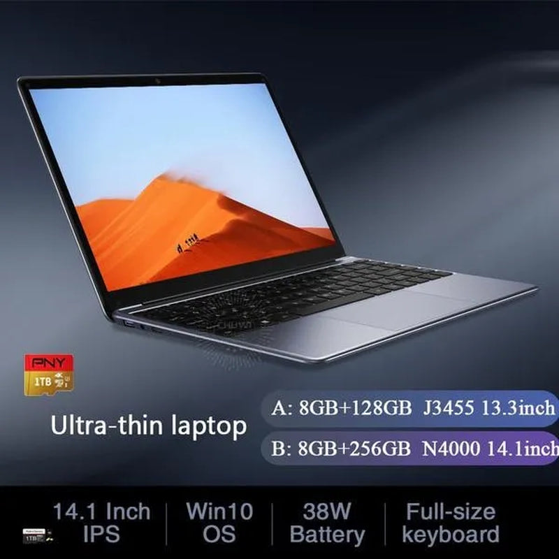 2023 14.1 Inch Herbook Pro Win10 Intel J3455/N4000 8GB+128GB /8GB+256GB Laptop Pc(Memory Card)